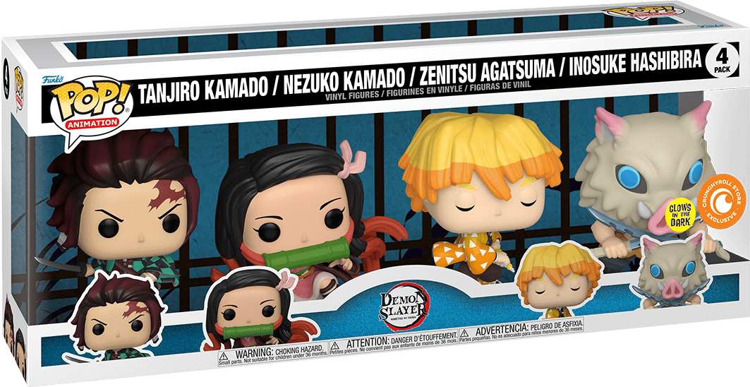 4Pack: Tanjiro Kamado/ Nezuko Kamado/ Zenitsu Agatsuma/ Inosuke Hashibira